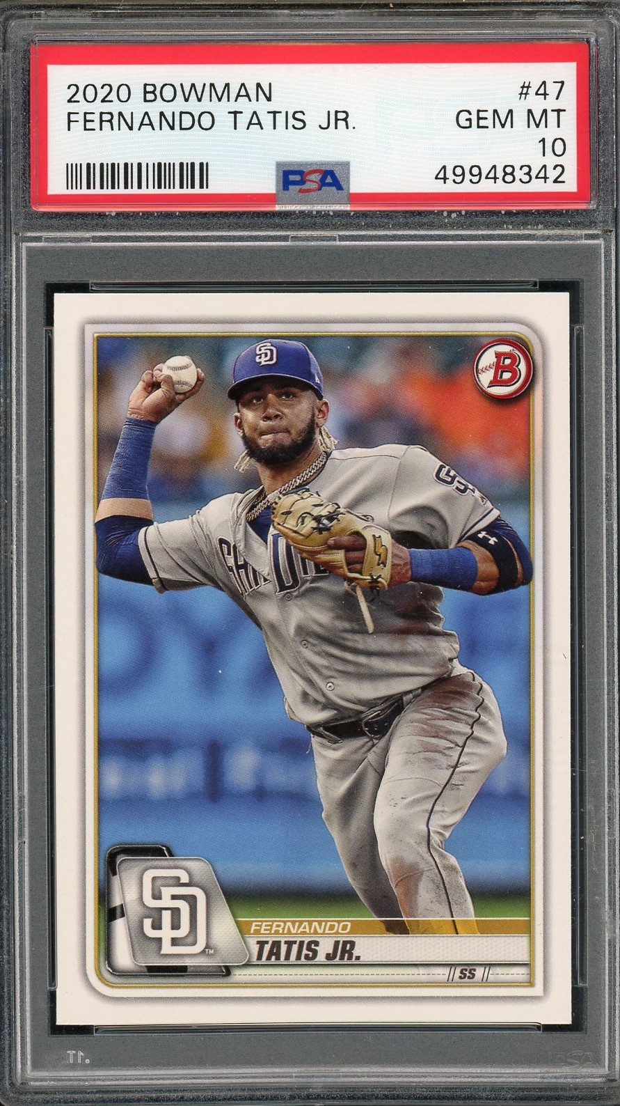 Fernando Tatis Jr 2020 Bowman Baseball Card #47 Graded PSA 10