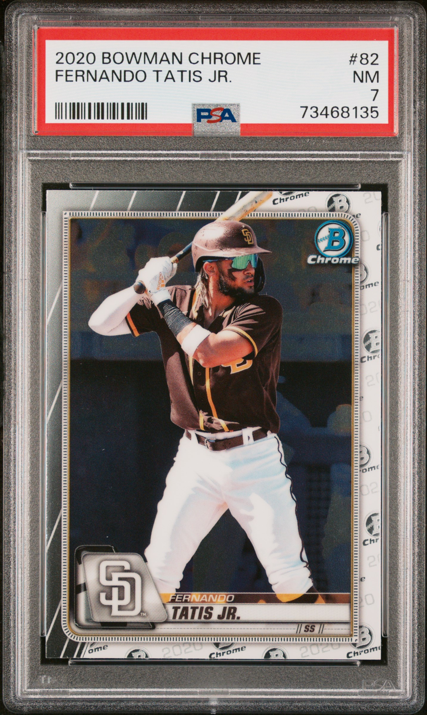 Fernando Tatis Jr 2020 Bowman Chrome Baseball Card #82 Graded PSA 7