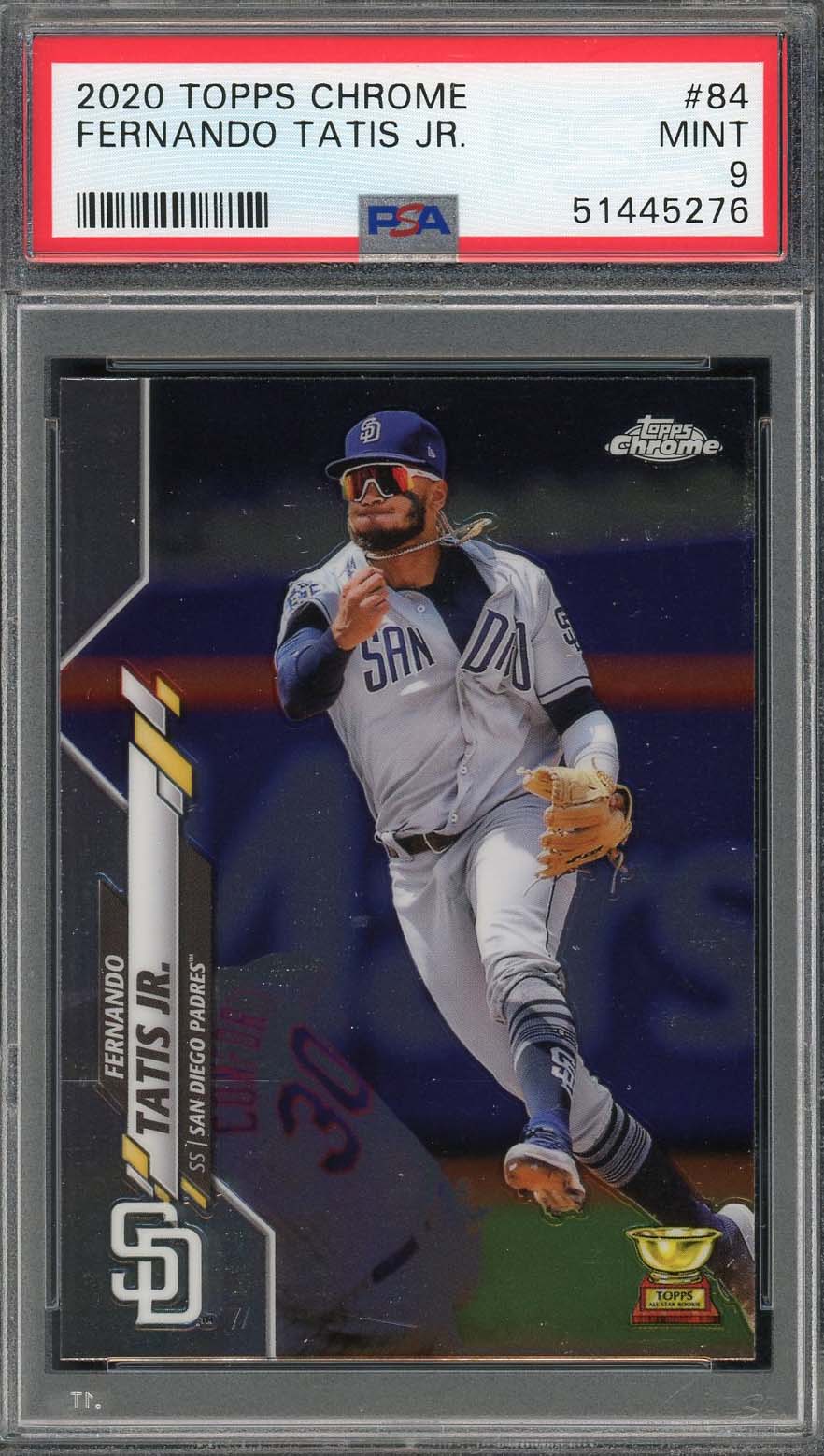 Fernando Tatis Jr 2020 Topps Chrome Baseball Card #84 Graded PSA 9 Fernando Tatis Jr 2020 Topps Chrome Baseball Card #84 Graded PSA 9