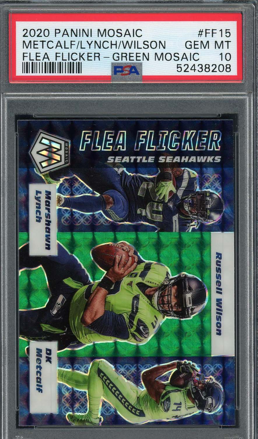 Metcalf Lynch Wilson 2020 Panini Mosaic Flea Flicker Green Card FF15 PSA 10