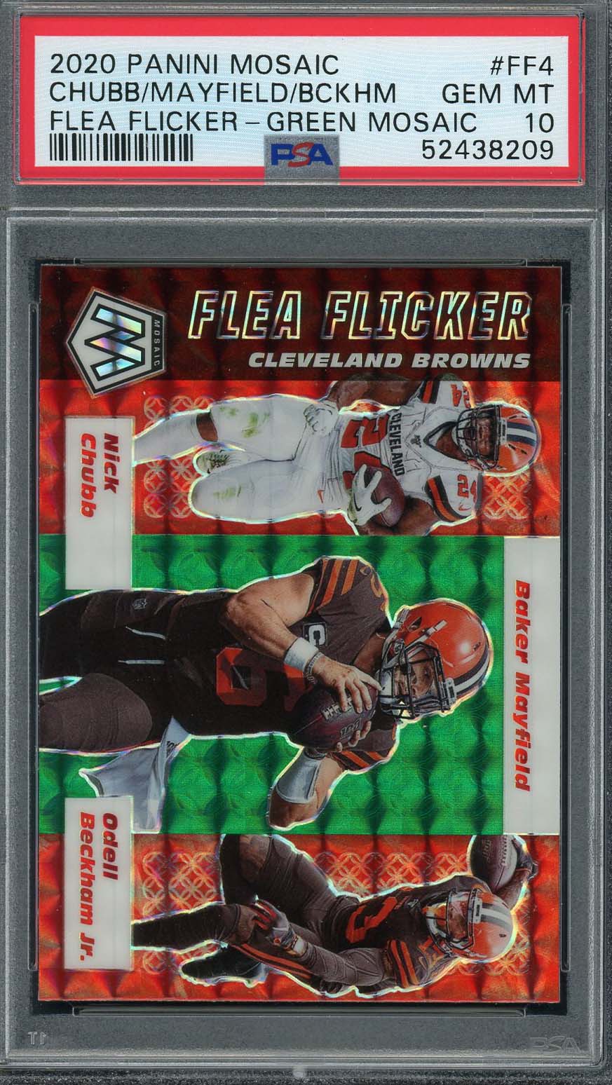 Chubb Mayfield Beckham 2020 Panini Mosaic Flea Flicker Green Card FF4 PSA 10