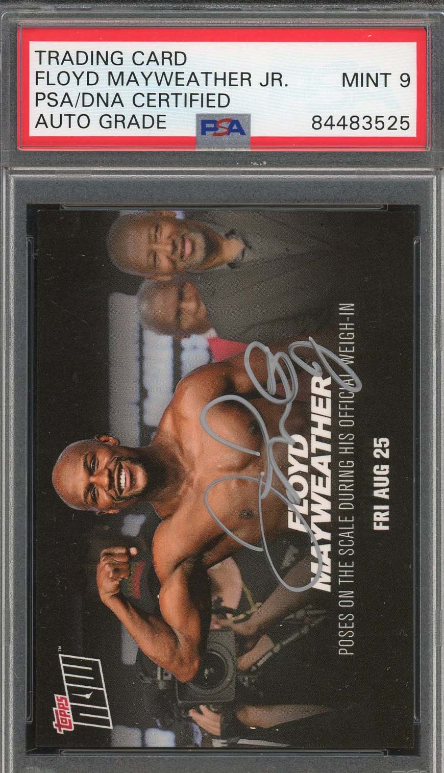 Floyd Mayweather Jr Autographed 2017 Topps Now Signed Card MM1 PSA DNA COA 9