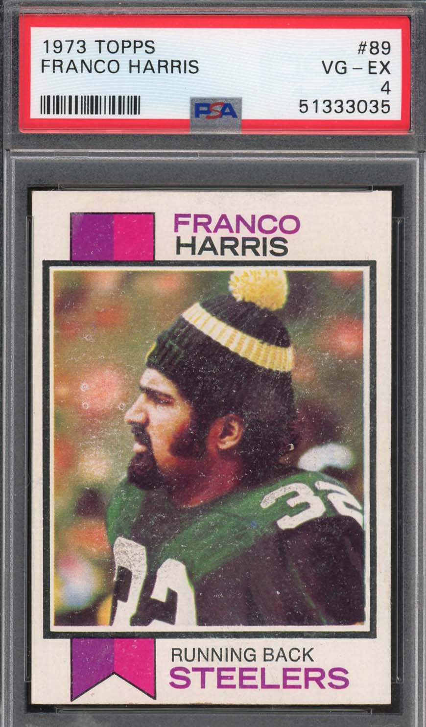 Franco Harris 1973 Topps Football Rookie Card RC #89 Graded PSA 4 Franco Harris 1973 Topps Football Rookie Card RC #89 Graded PSA 4