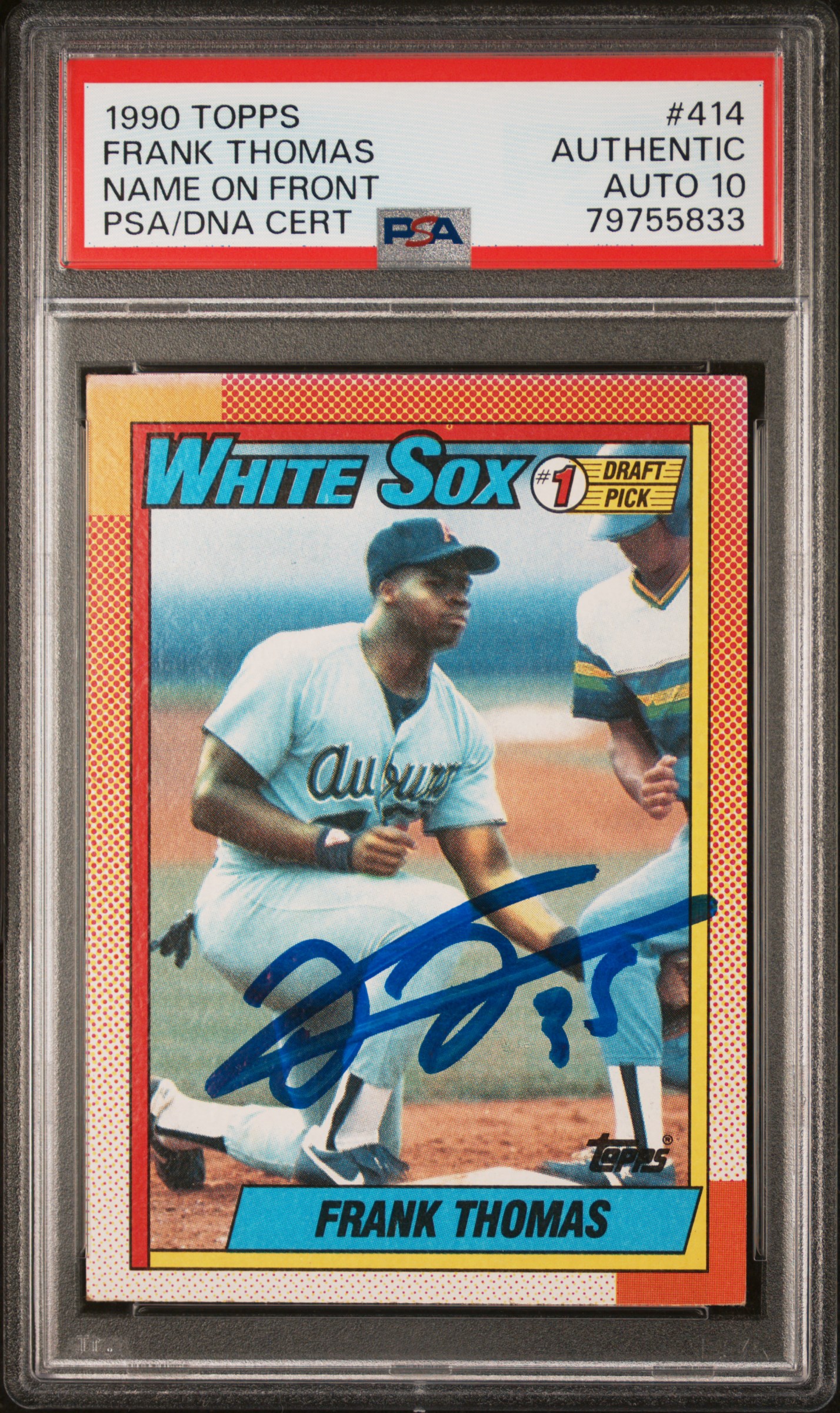 Frank Thomas 1990 Topps Signed Rookie Card #414 Auto Graded PSA 10 79755833
