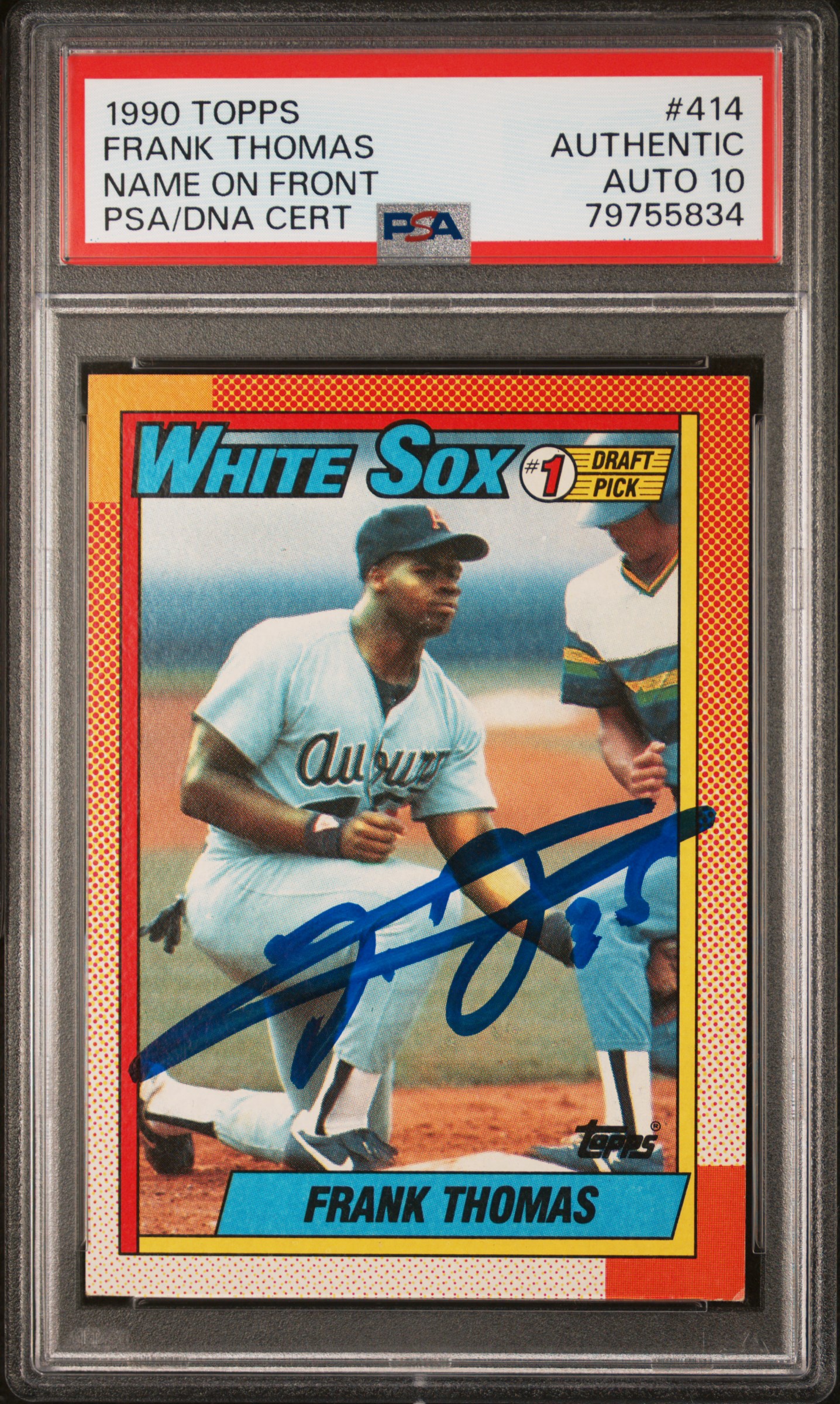 Frank Thomas 1990 Topps Signed Rookie Card #414 Auto Graded PSA 10 79755834