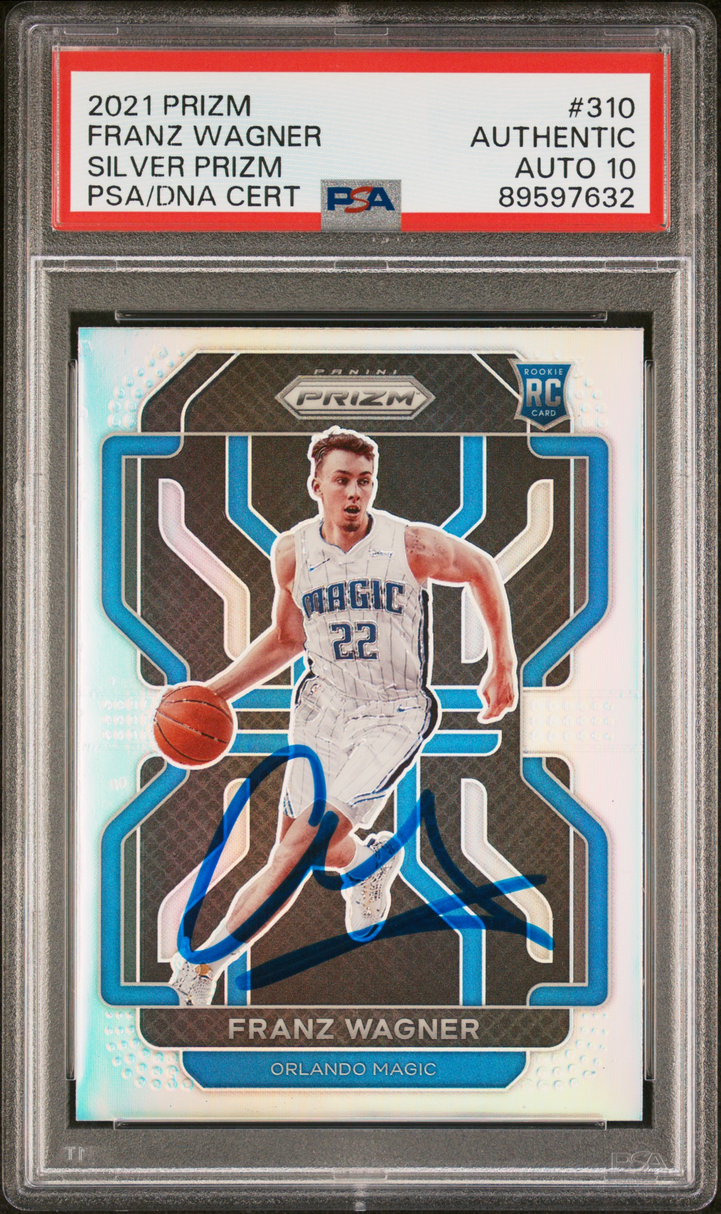 Franz Wagner 2021 Panini Silver Prizm Signed Rookie Card #310 Auto PSA 10 597632