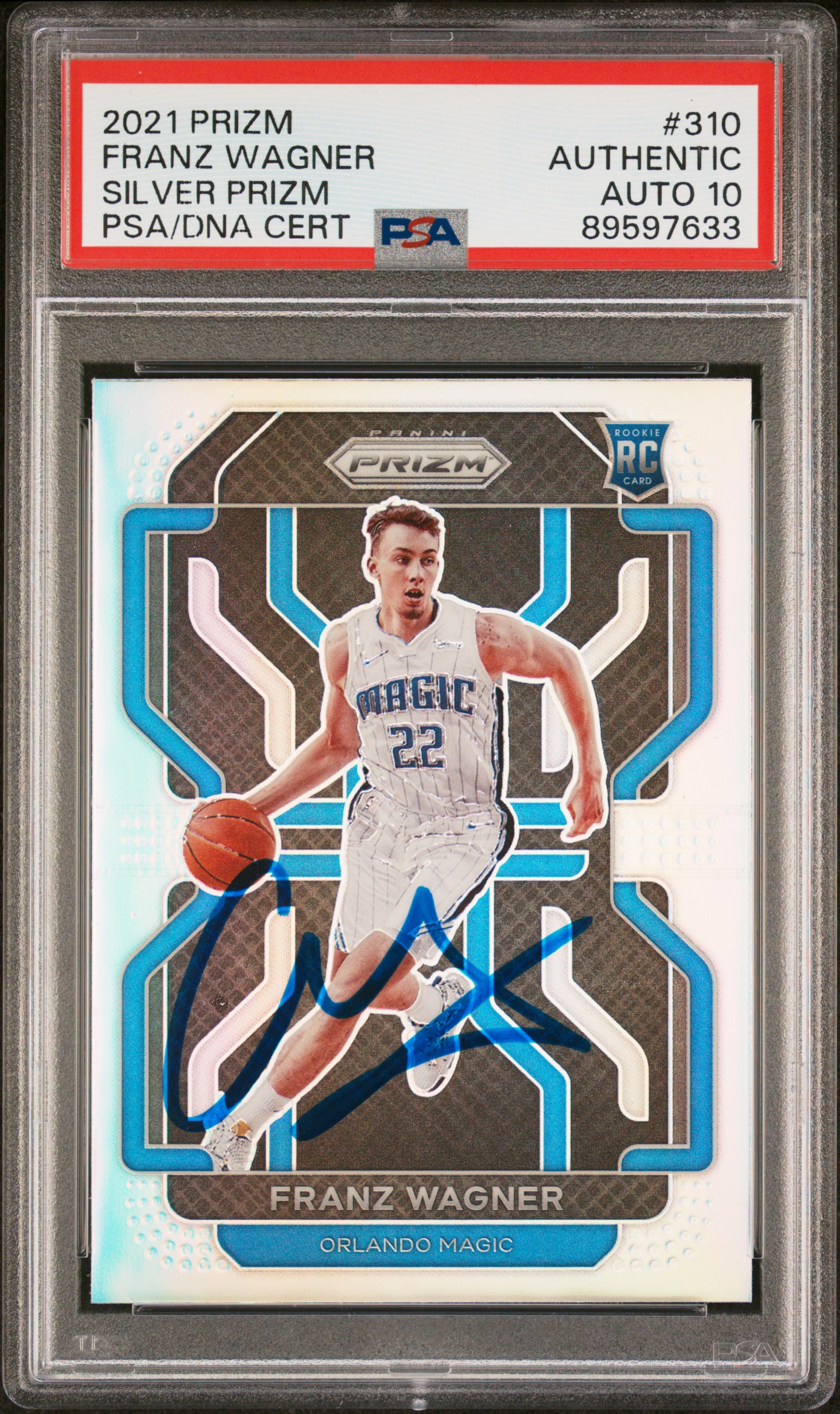 Franz Wagner 2021 Panini Silver Prizm Signed Rookie Card #310 Auto PSA 10 597633