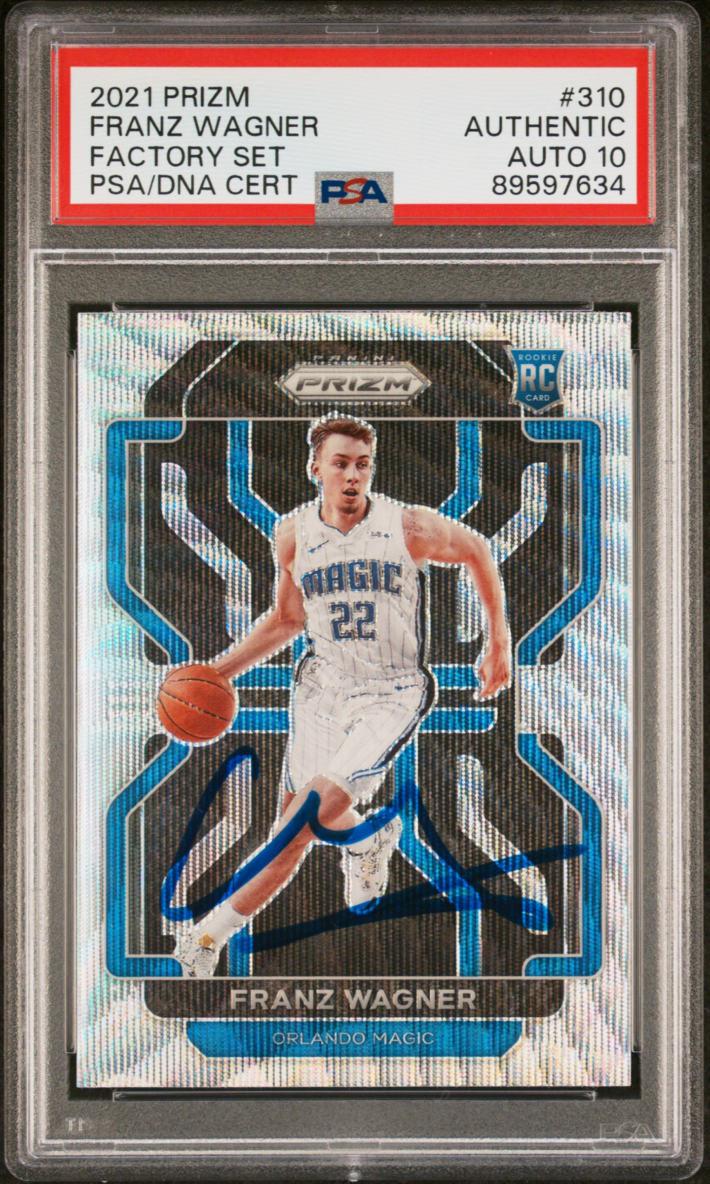 Franz Wagner 2021 Panini Prizm Factory Set Rookie Card #310 Auto PSA 10 89597634