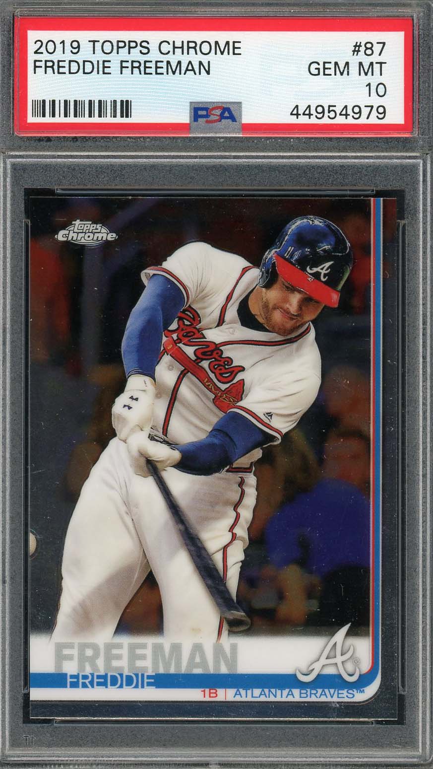 Freddie Freeman 2019 Topps Chrome Baseball Card #87 Graded PSA 10 Freddie Freeman 2019 Topps Chrome Baseball Card #87 Graded PSA 10
