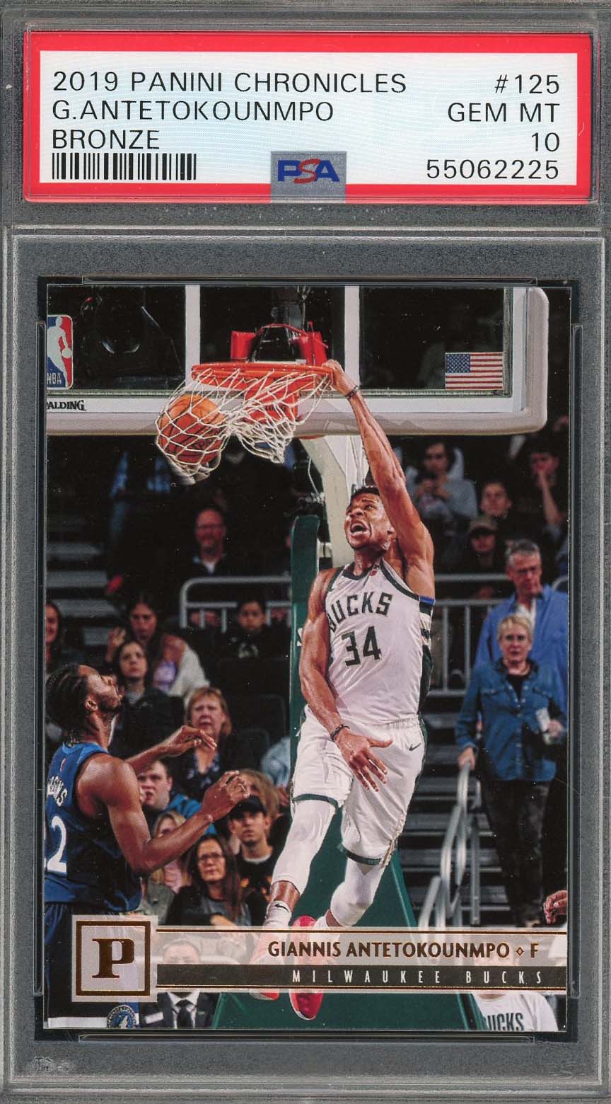 Giannis Antetokounmpo 2019 Panini Chronicles Bronze Basketball Card #125 PSA 10