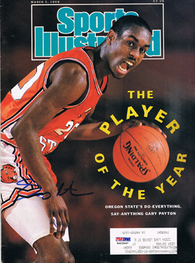 Gary Payton Signed Oregon State Sports Illustrated SI PSA DNA
