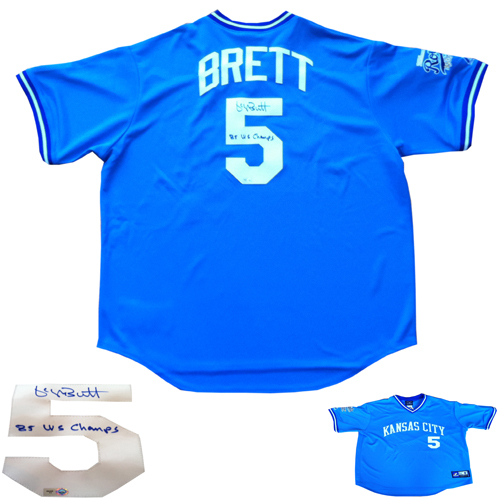 George Brett Signed 1985 World Series Jersey MLB COA Royals