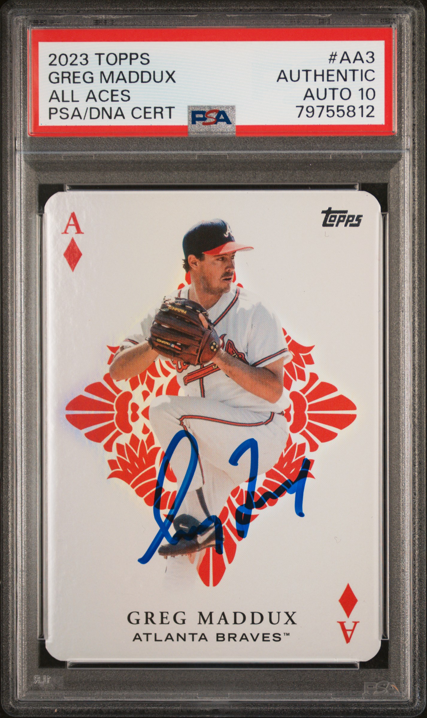Greg Maddux 2023 Topps All Aces Signed Card #AA3 Auto Graded PSA 10 79755812