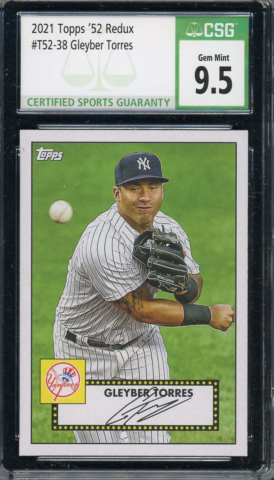Gleyber Torres 2021 Topps 52 Redux Baseball Card #T52-38 Graded CSG 9.5