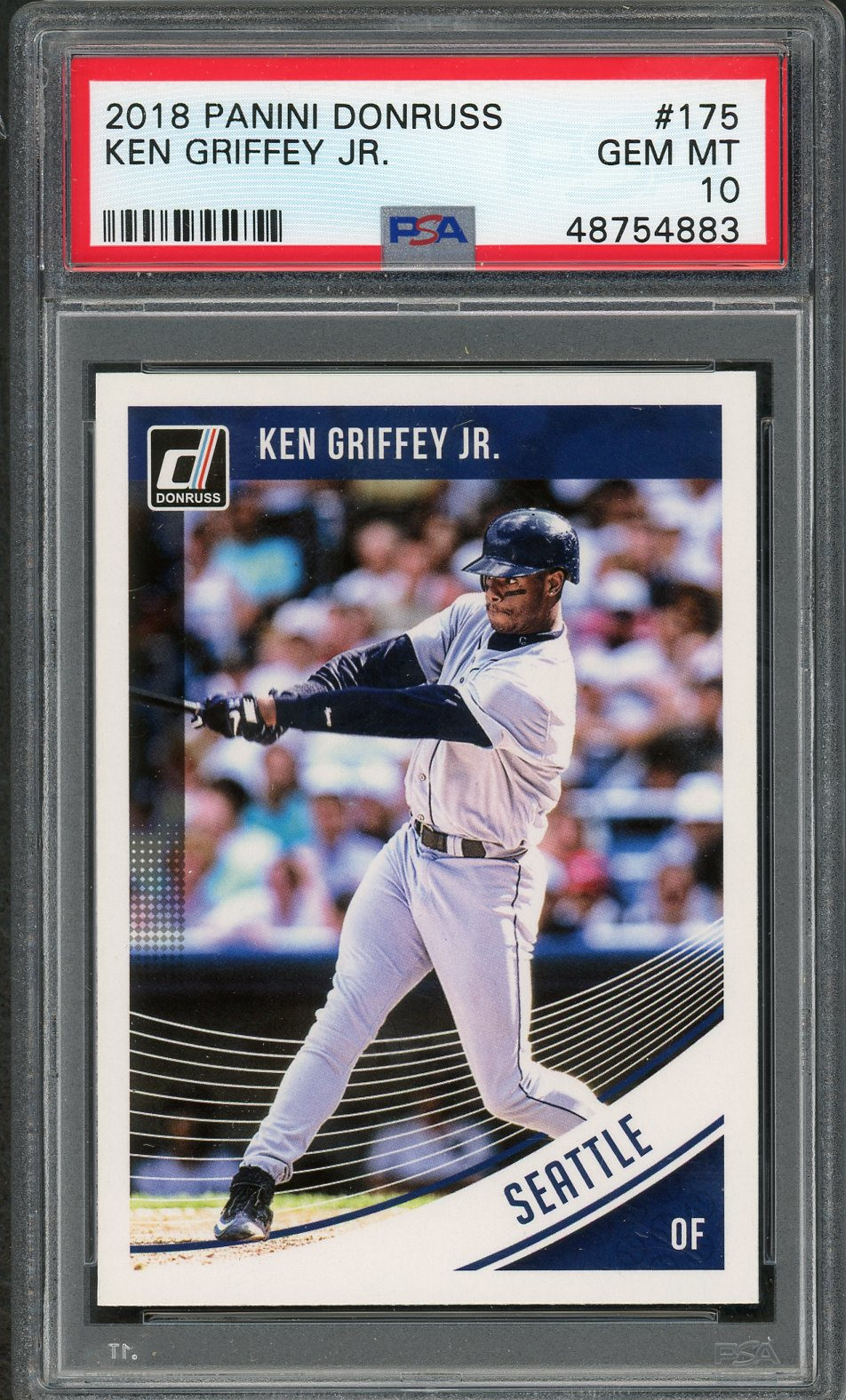 Ken Griffey Jr MLB 2018 Panini Donruss Baseball Card #175 Graded PSA 10 GEM MINT
