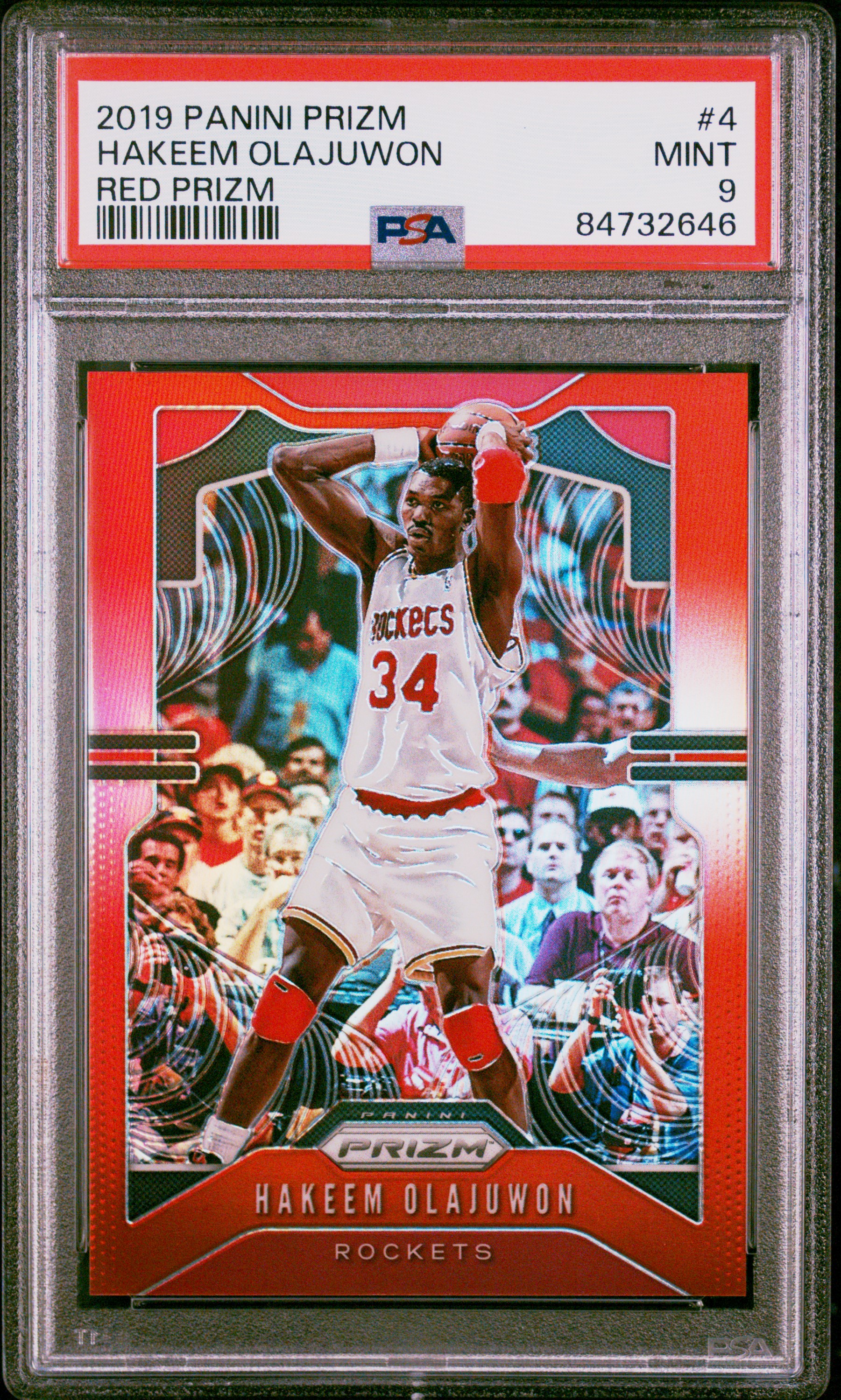 Hakeem Olajuwon 2019 Panini Prizm Red Basketball Card #4 Graded PSA 9 279/299