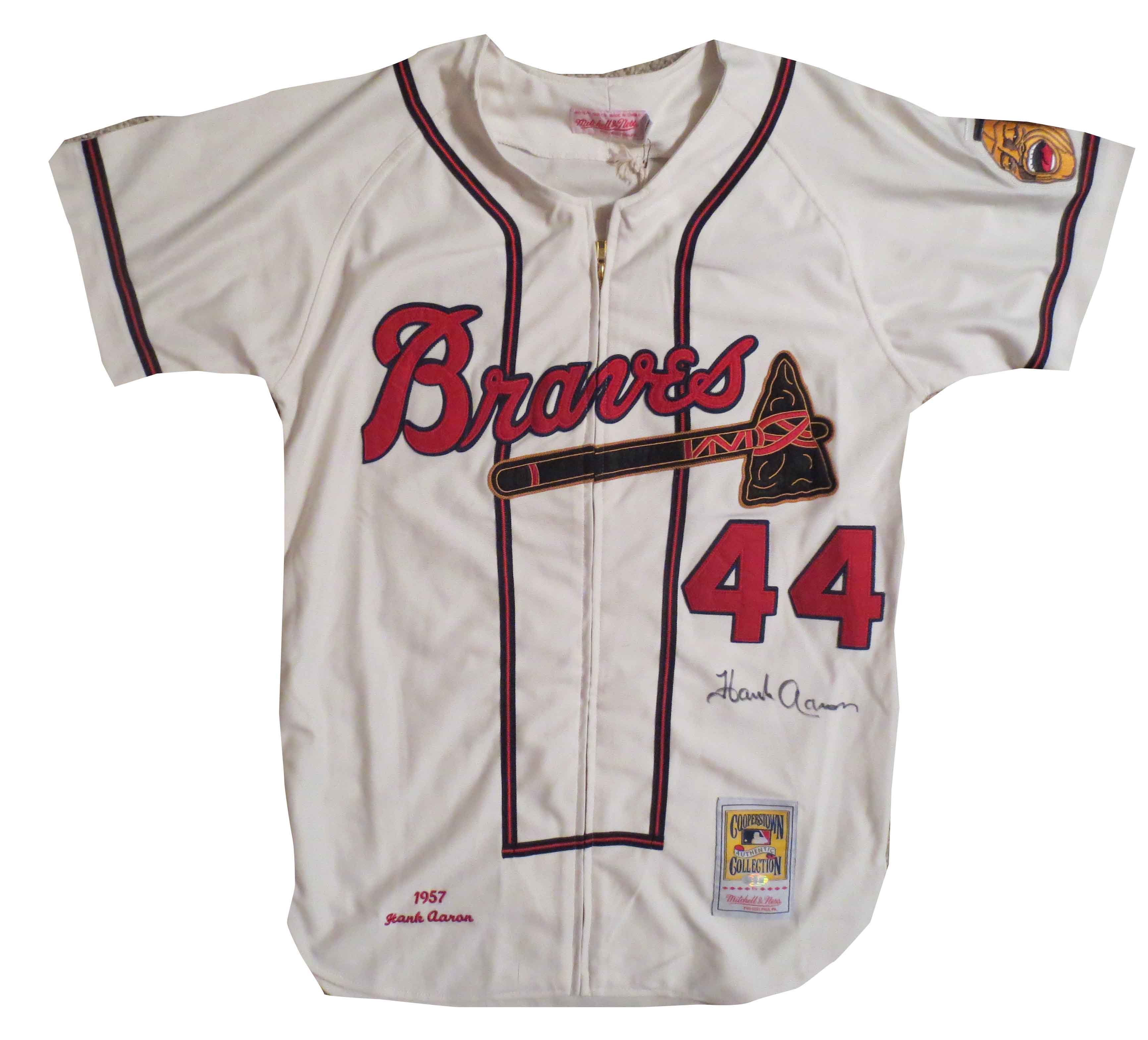 hank aaron autographed jersey