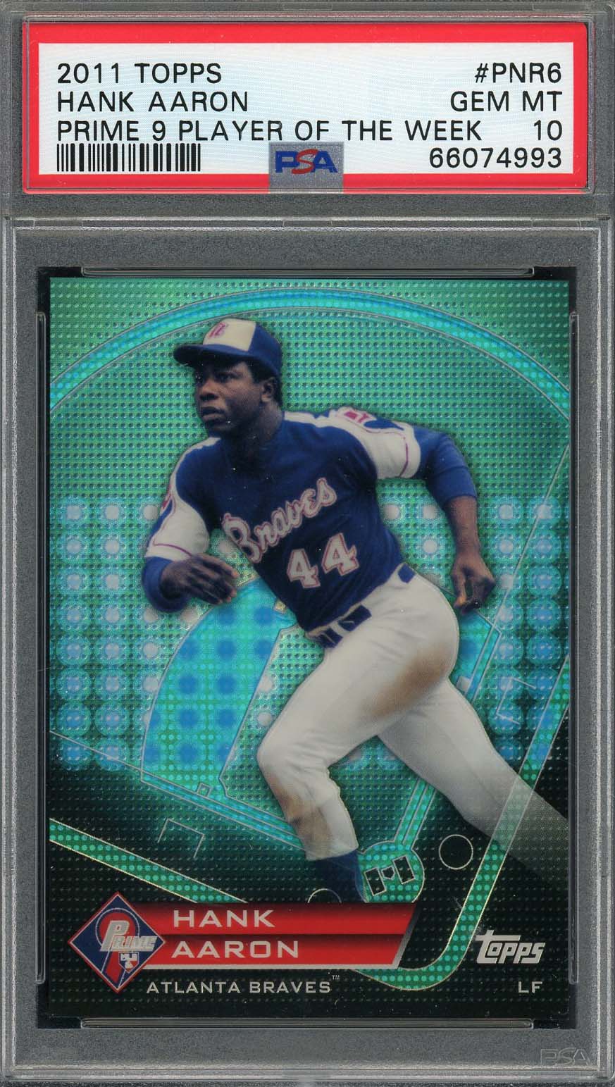 Hank Aaron 2011 Topps Prime 9 Baseball Card #PNR6 Graded PSA 10