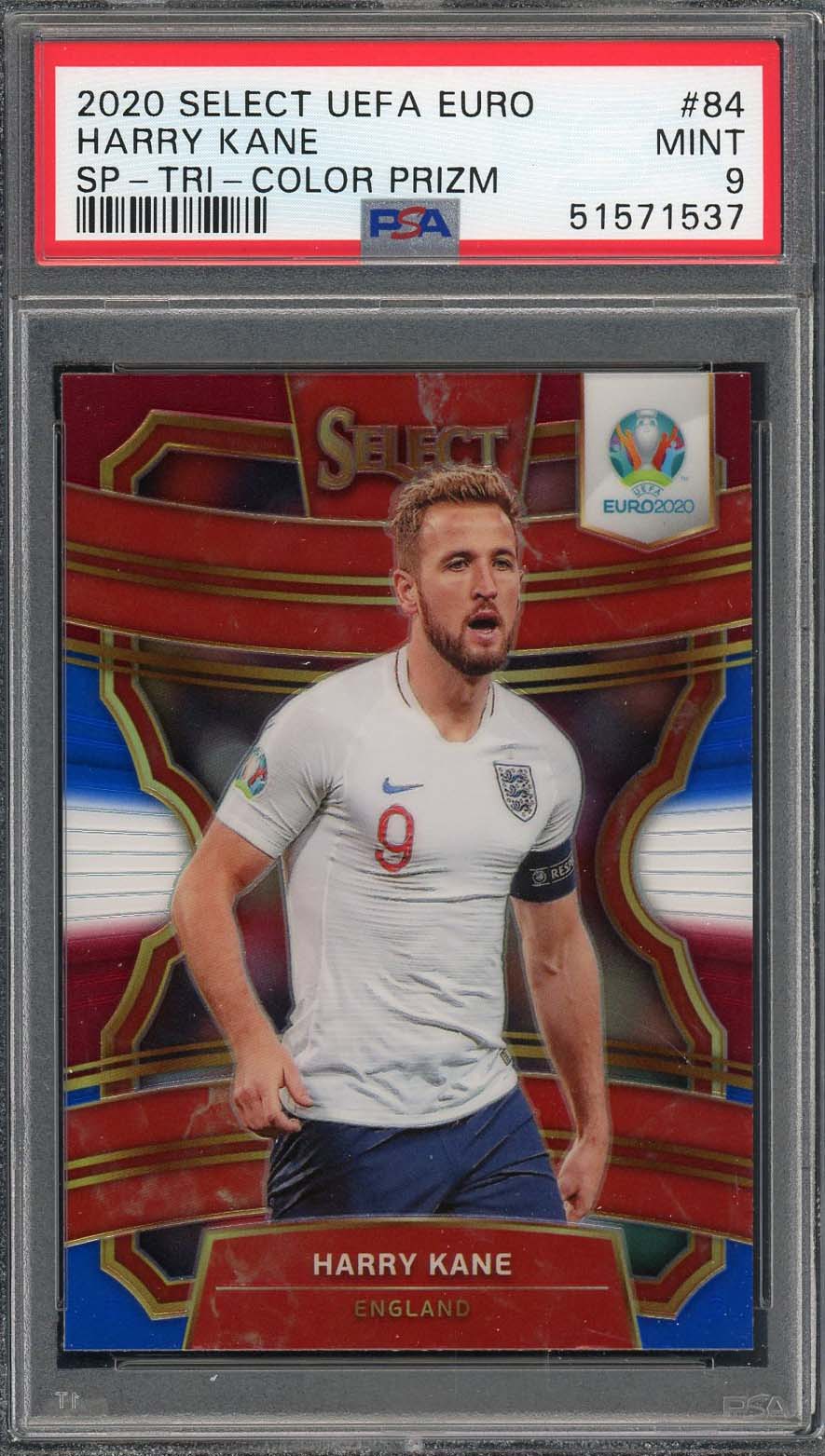Harry Kane 2020 Select UEFA Euro Tri Color Prizm Soccer Card #84 PSA 9 Harry Kane 2020 Select UEFA Euro Tri Color Prizm Soccer Card #84 PSA 9