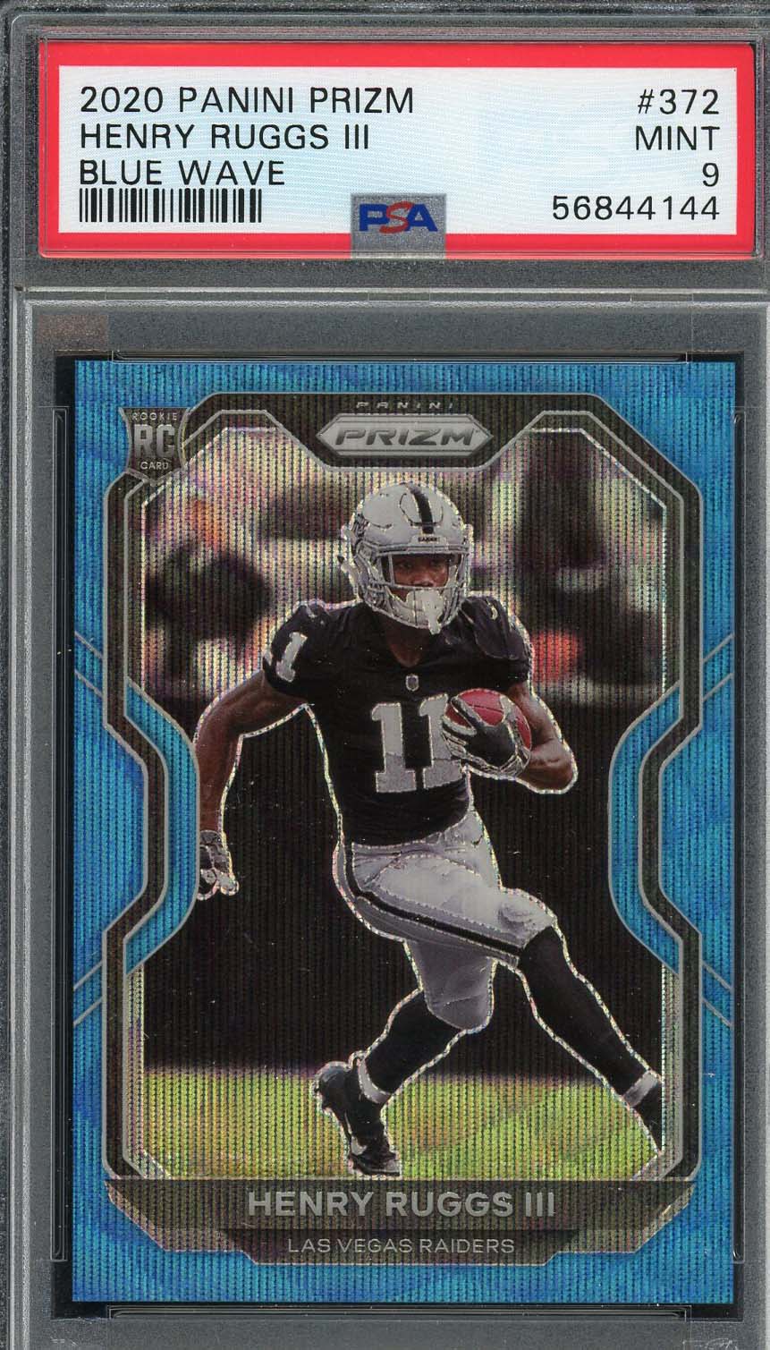 Henry Ruggs III 2020 Panini Prizm Blue Wave Football Rookie Card RC #372 Graded PSA 9 /199