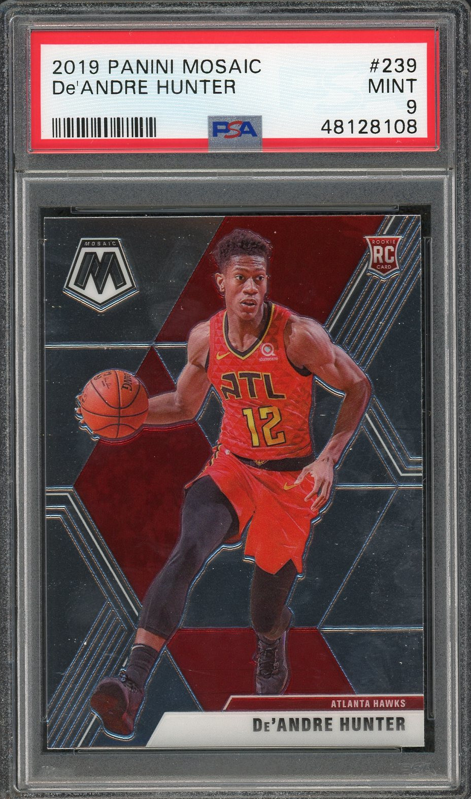 De'Andre Hunter 2019 Panini Mosaic Basketball Rookie Card RC #239 Graded PSA 9 MINT