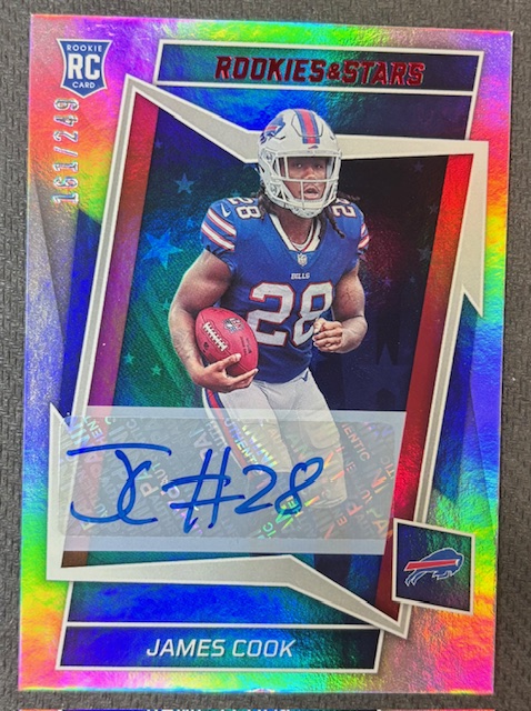 James Cook 2022 Panini Rookies and Stars Signed Football Rookie Auto Card #109 161/249 James Cook 2022 Panini Rookies and Stars Signed Football Rookie Auto Card #109 161/249