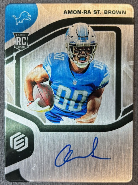 Amon Ra St Brown 2021 Panini Elements Signed Football Auto Rookie Card #152 57/199 Amon Ra St Brown 2021 Panini Elements Signed Football Auto Rookie Card #152 57/199