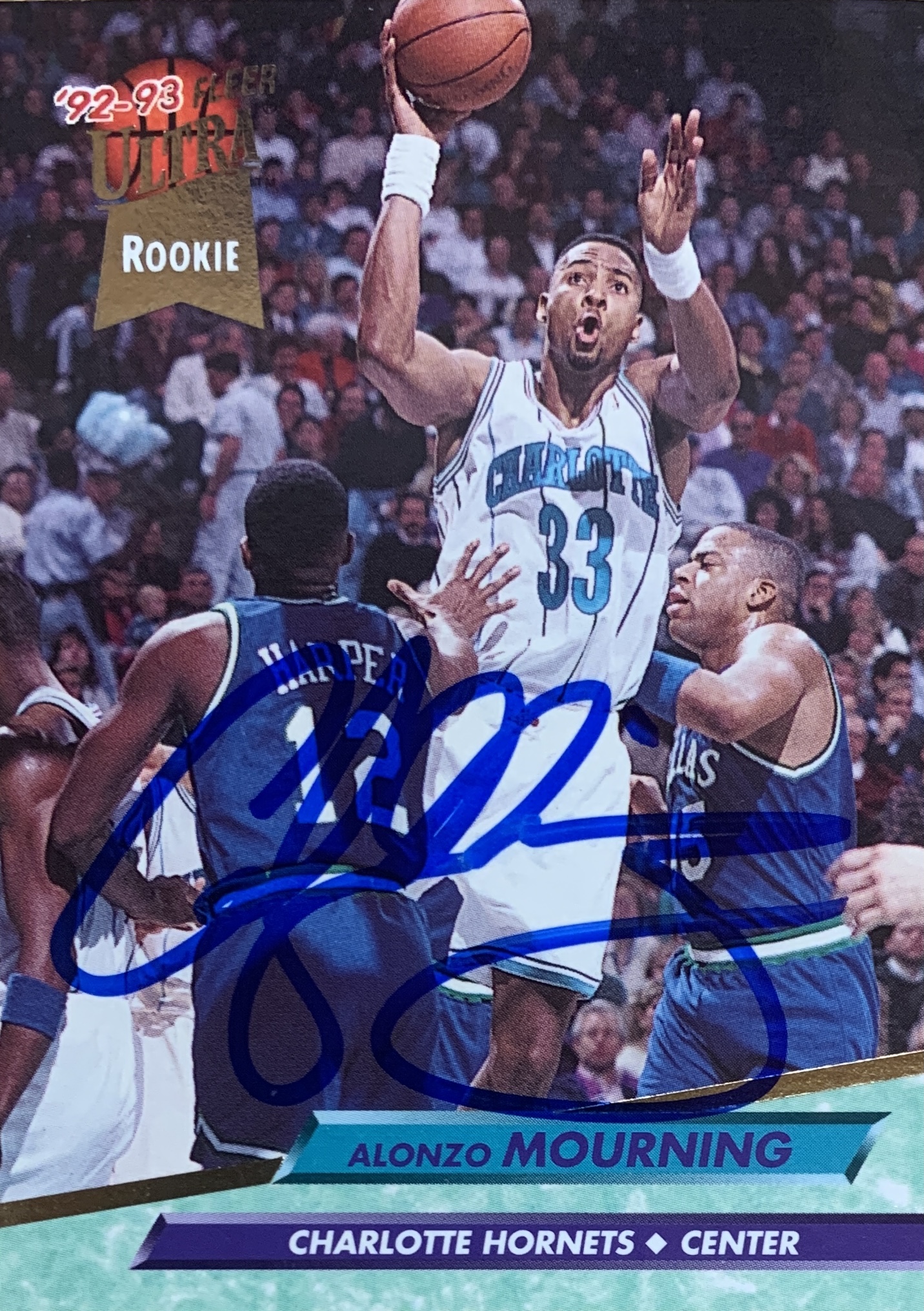 Alonzo Mourning Autographed 1992 Fleer Ultra Signed Basketball Rookie Card #234 Auto JSA COA Alonzo Mourning Autographed 1992 Fleer Ultra Signed Basketball Rookie Card #234 Auto JSA COA