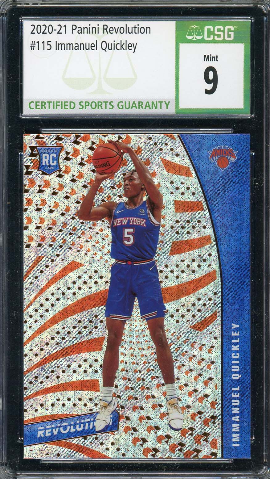 Immanuel Quickley 2020-21 Panini Revolution Basketball Rookie Card #115 CSG 9