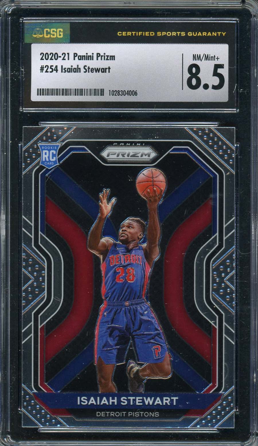 Isiah Stewart 2020 Panini Prizm Basketball Rookie Card RC #254 Graded CSG 8.5