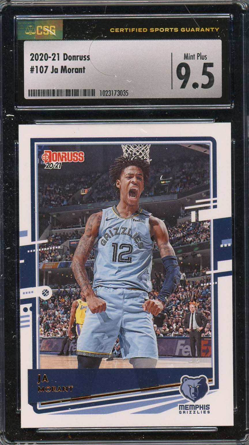 Ja Morant 2020-21 Panini Donruss Basketball Card #107 Graded CSG 9.5