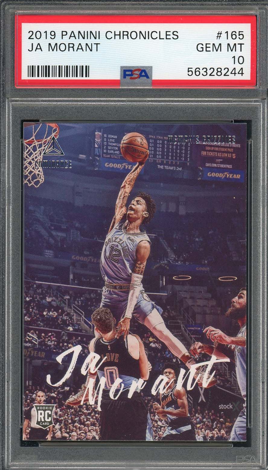 Ja Morant 2019 Panini Chronicles Basketball Rookie Card RC #165 Graded PSA 10 Ja Morant 2019 Panini Chronicles Basketball Rookie Card RC #165 Graded PSA 10