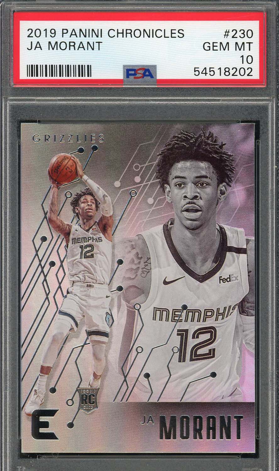 Ja Morant 2019 Panini Chronicles Basketball Rookie Card RC #230 Graded PSA 10 Ja Morant 2019 Panini Chronicles Basketball Rookie Card RC #230 Graded PSA 10