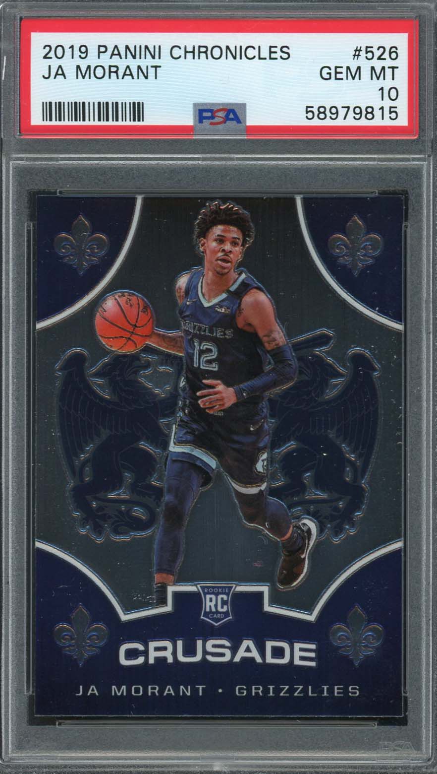 Ja Morant 2019 Panini Chronicles Basketball Rookie Card RC #526 Graded PSA 10
