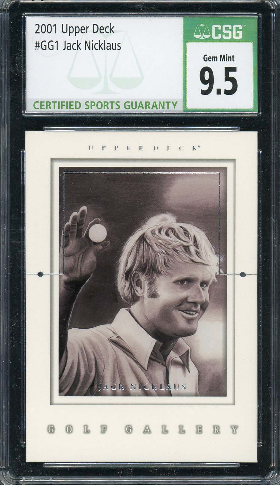 Jack Nicklaus 2001 Upper Deck Golf Card #GG1 Graded CSG 9.5