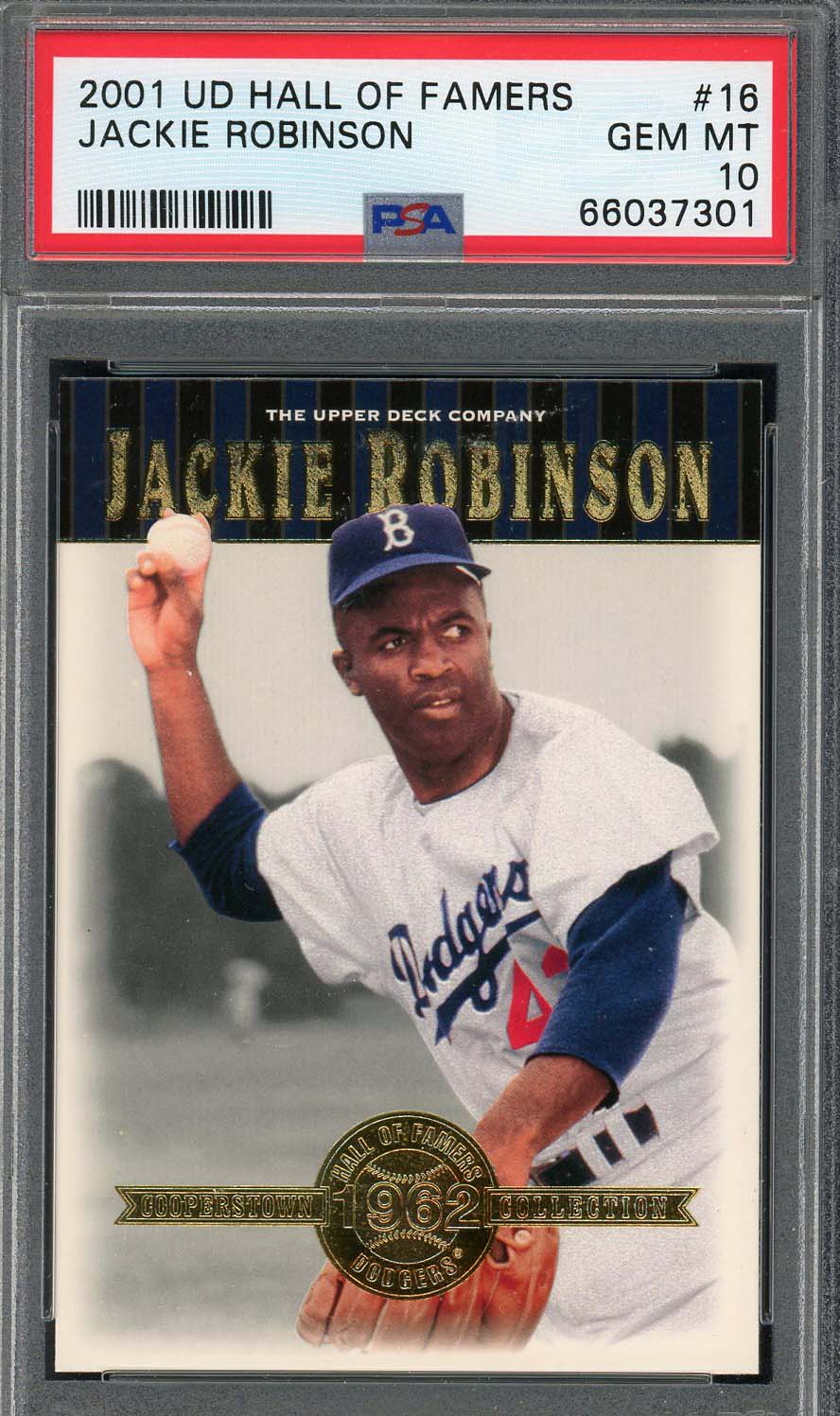 Jackie Robinson 2001 Upper Deck Hall of Famers Baseball Graded PSA 10