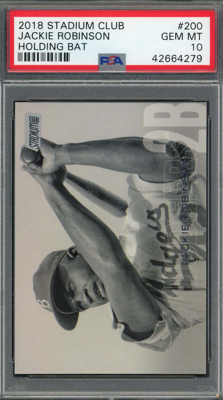 Jackie Robinson 2018 Topps Stadium Club Baseball Card #200 Graded PSA 10