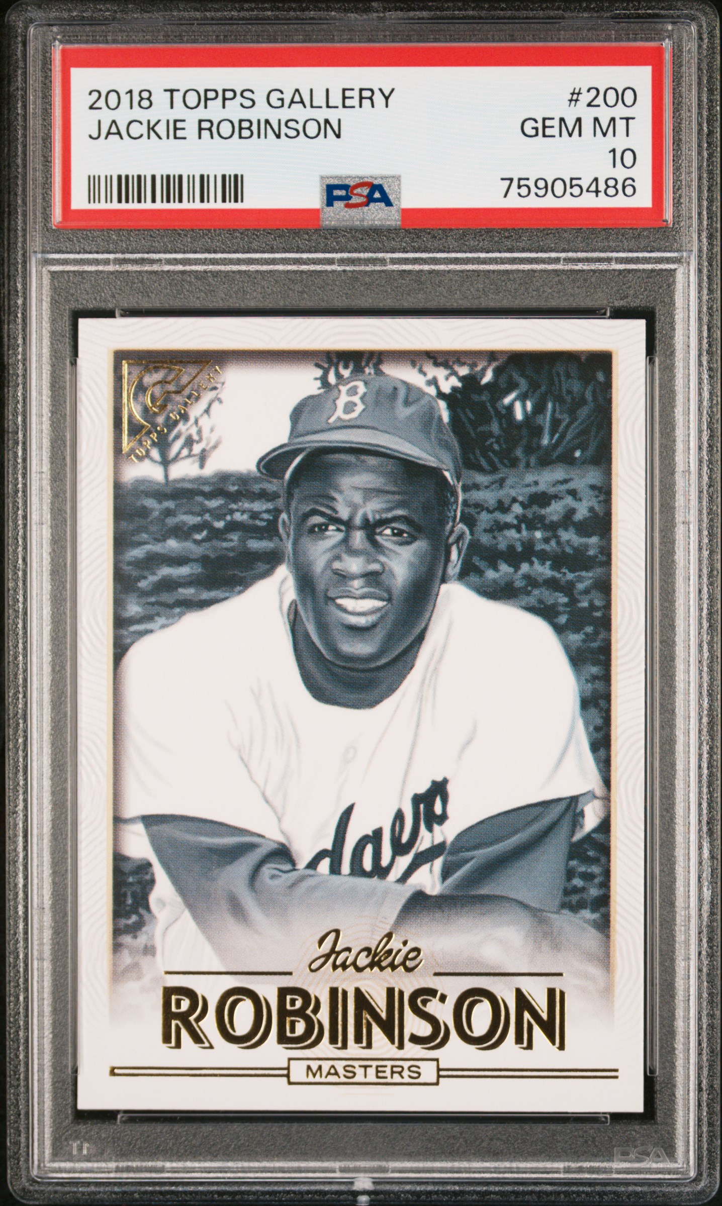 Jackie Robinson 2018 Topps Gallery Baseball Card #200 Graded PSA 10