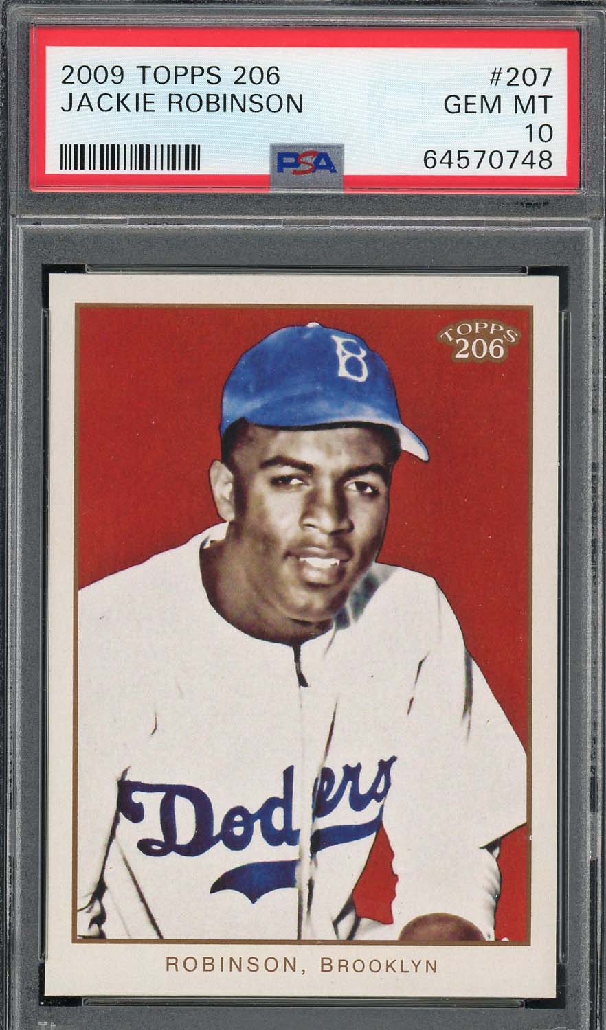 Jackie Robinson 2009 Topps 206 Baseball Card #207 Graded PSA 10