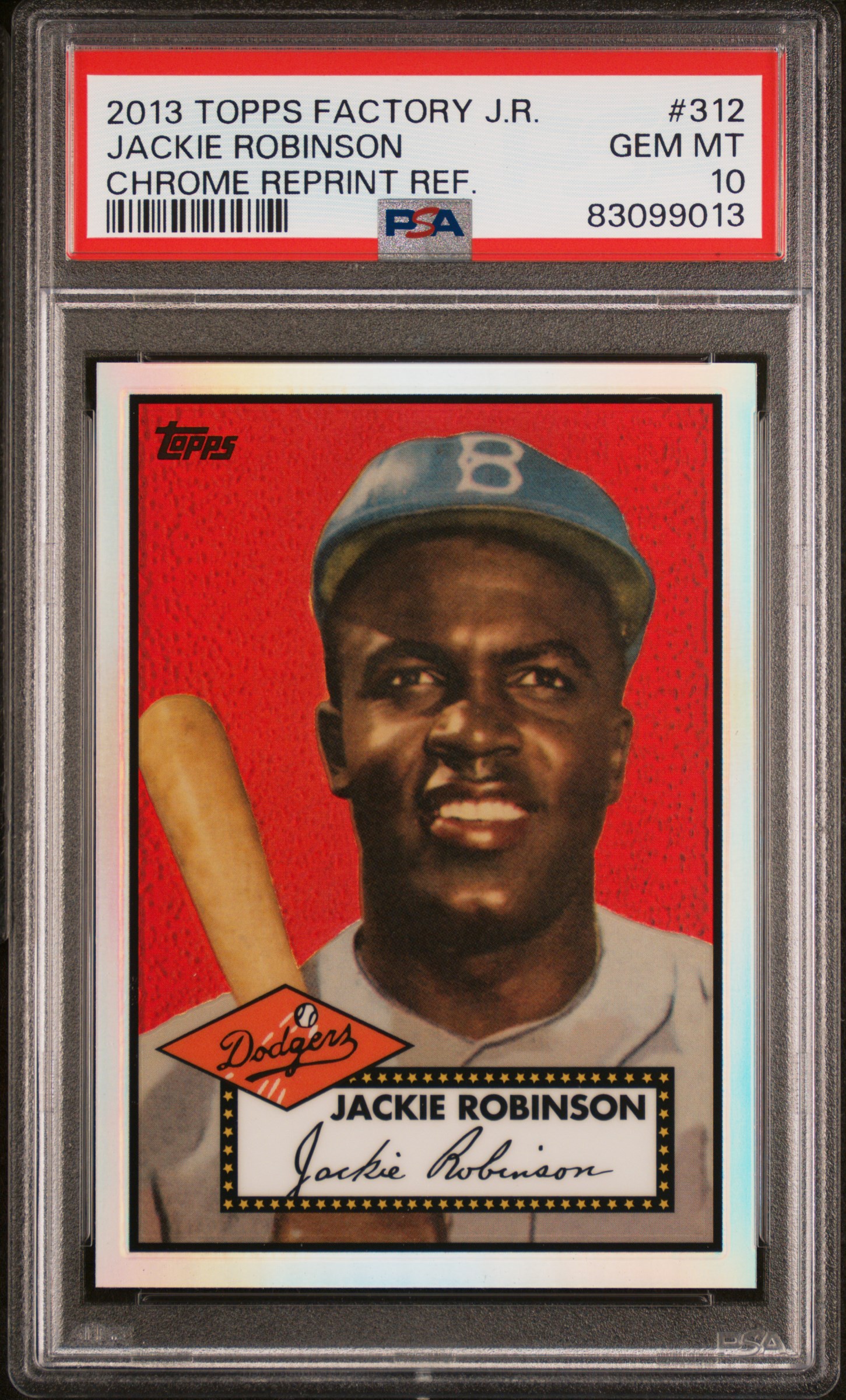 Jackie Robinson 2013 Topps Chrome Refractor Baseball Card #312 Graded PSA 10