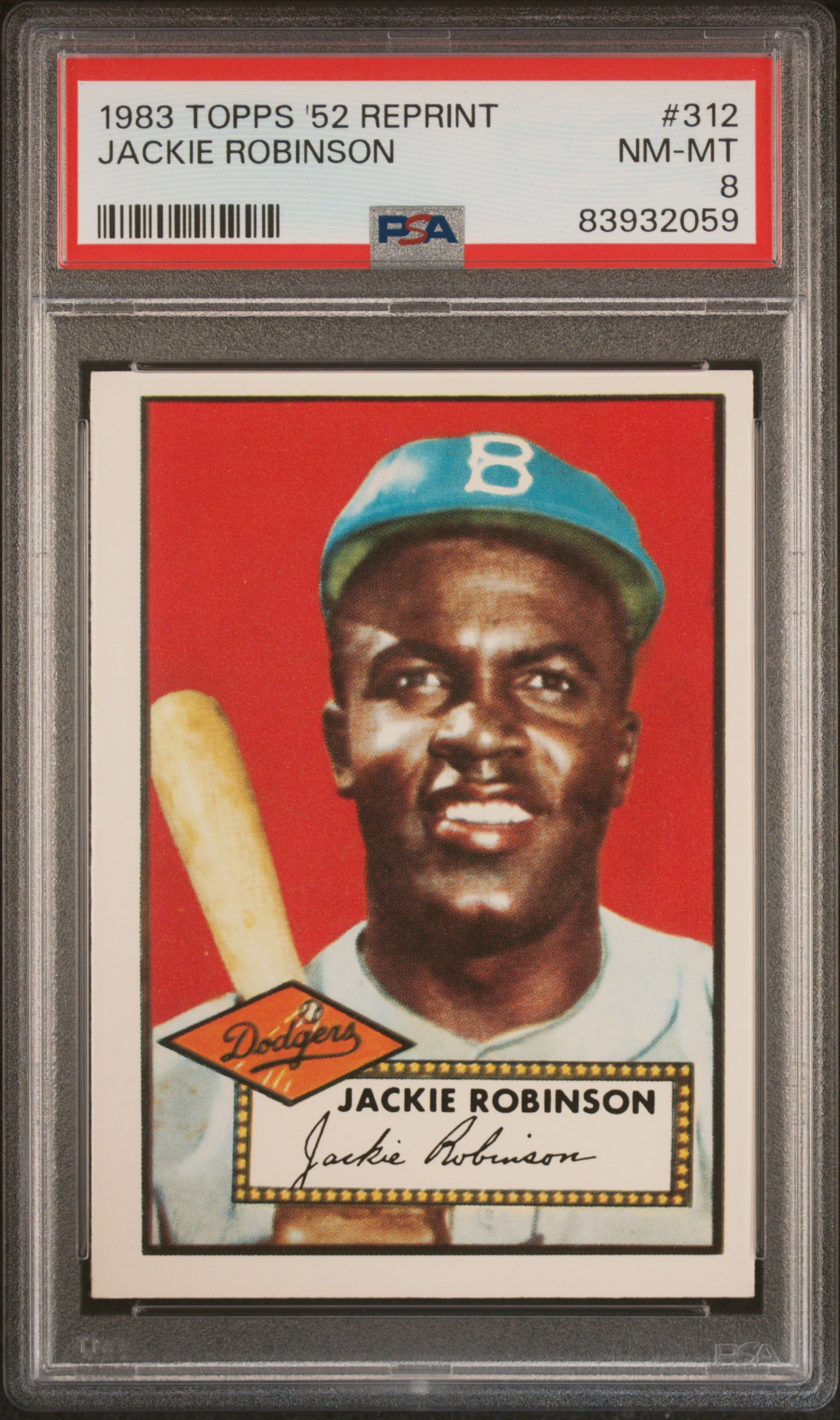 Jackie Robinson 1983 Topps 1952 Baseball Card #312 Graded PSA 8 83932059