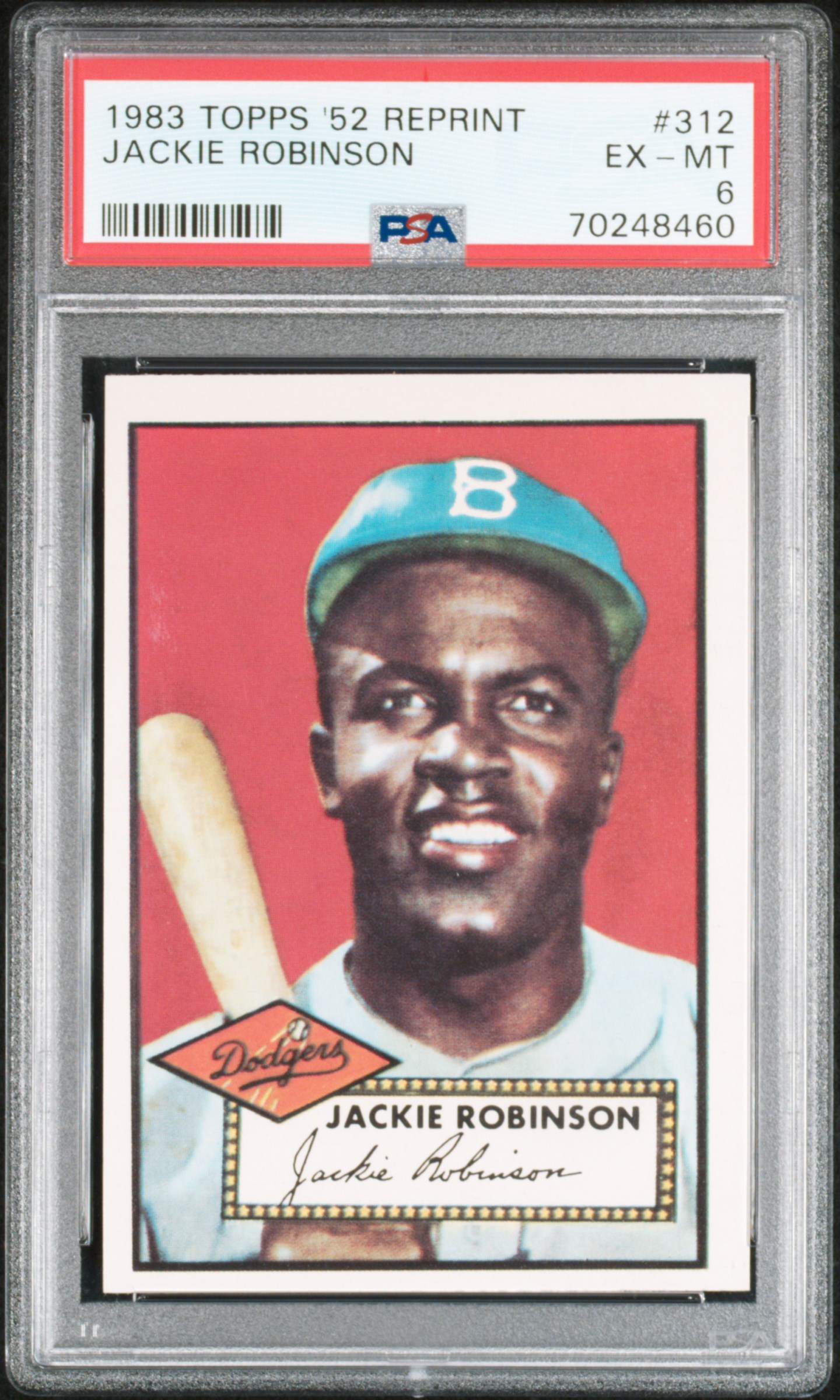 Jackie Robinson 1983 Topps 1952 Baseball Card #312 Graded PSA 6