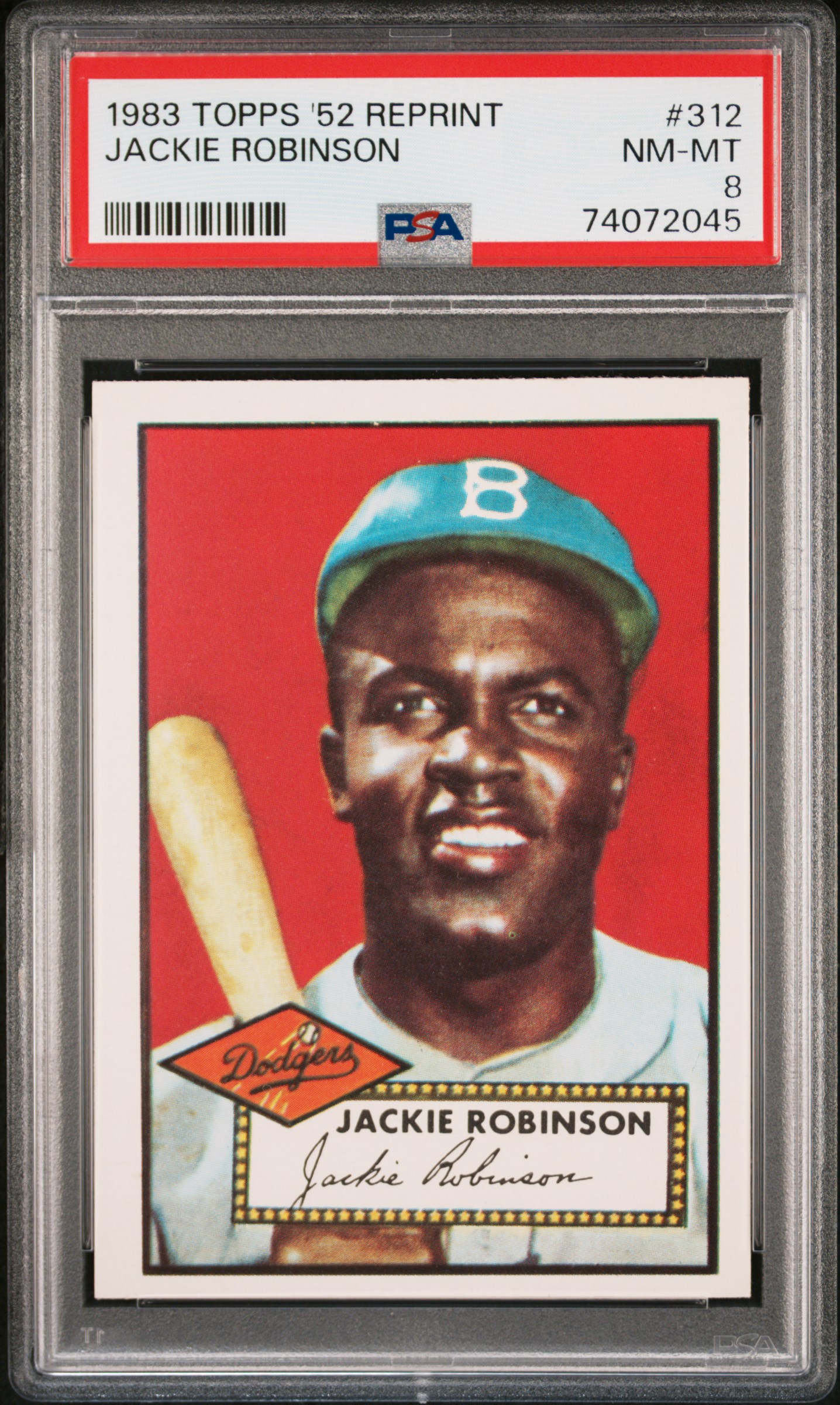 Jackie Robinson 1983 Topps 1952 Baseball Card #312 Graded PSA 8
