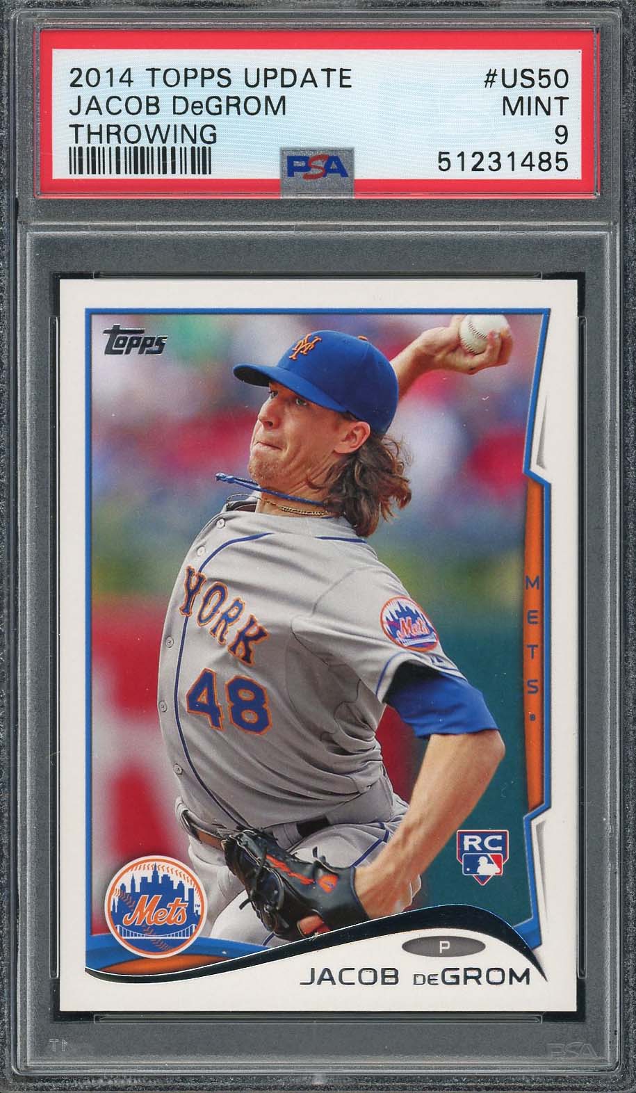 Jacob Degrom 2014 Topps Update Baseball Rookie Card #US50 PSA 9 Jacob Degrom 2014 Topps Update Baseball Rookie Card #US50 PSA 9