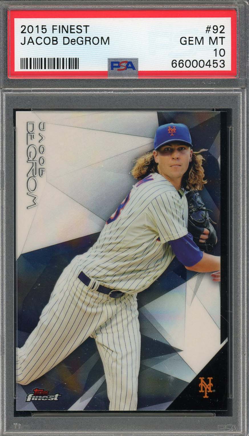 Jacob deGrom 2015 Topps Finest Baseball Card #92 Graded PSA 10 Jacob deGrom 2015 Topps Finest Baseball Card #92 Graded PSA 10
