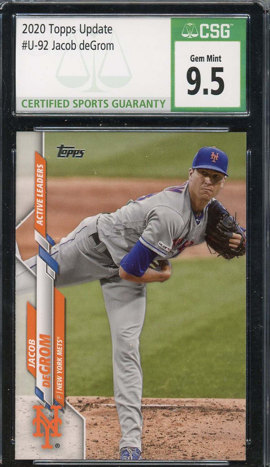 Jacob Degrom 2020 Topps Update Baseball Card #U-92 Graded CSG 9.5