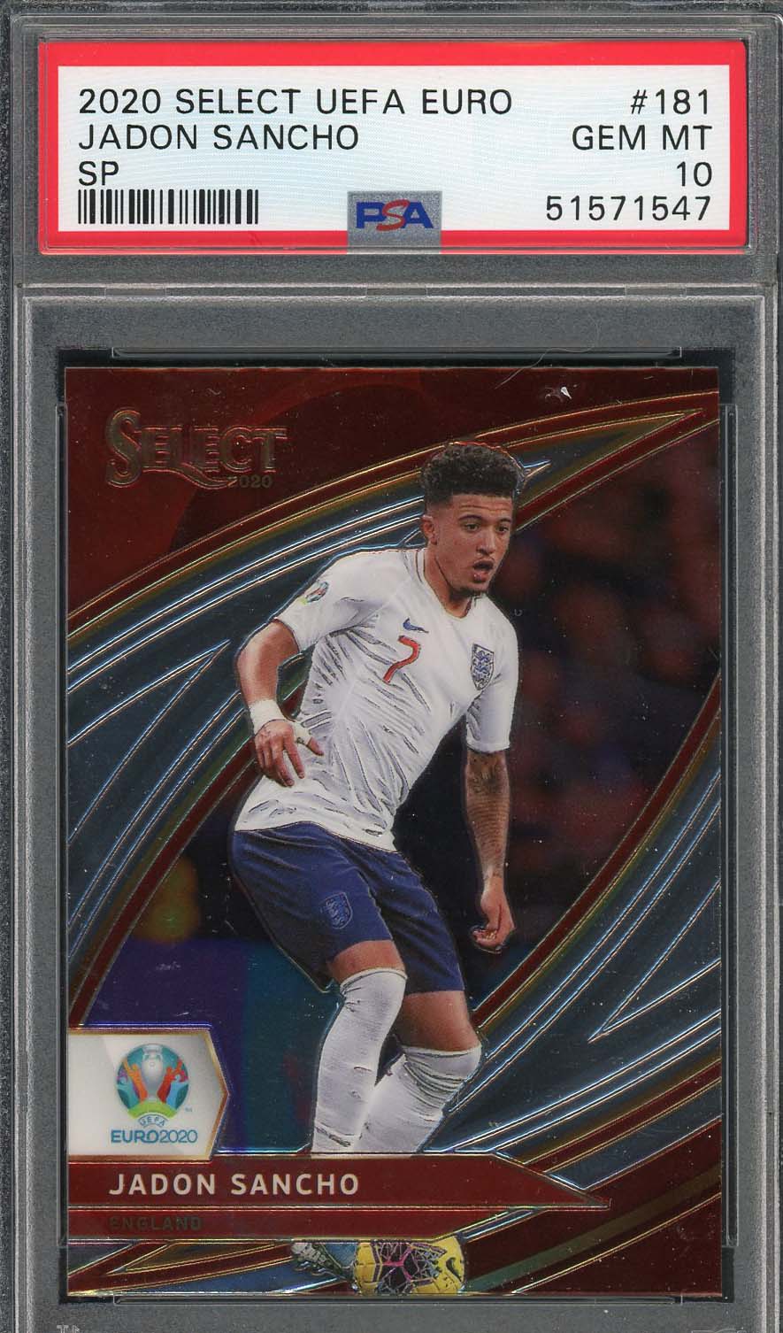 Jadon Sancho 2020 Select UEFA Euro Soccer Card #181 PSA 10 Jadon Sancho 2020 Select UEFA Euro Soccer Card #181 PSA 10