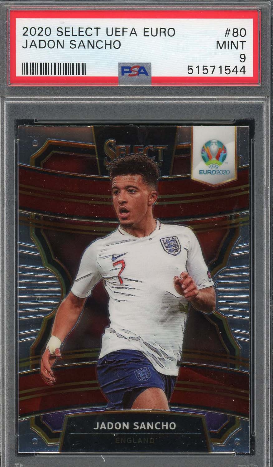 Jadon Sancho 2020 Select UEFA Euro Soccer Card #80 PSA 9 Jadon Sancho 2020 Select UEFA Euro Soccer Card #80 PSA 9