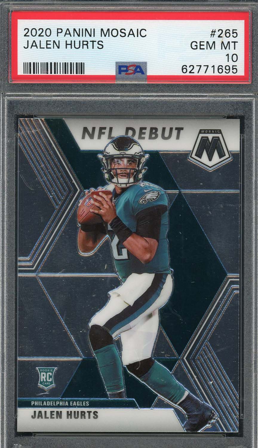 Jalen Hurts 2020 Panini Mosaic Football Rookie Card #265 Graded PSA 10 Jalen Hurts 2020 Panini Mosaic Football Rookie Card #265 Graded PSA 10