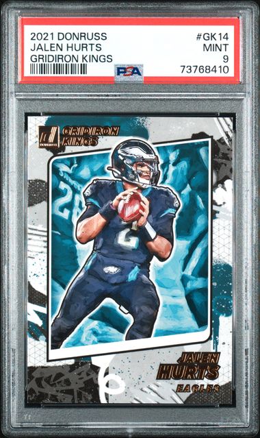 Jalen Hurts 2021 Panini Donruss Gridiron Kings Card #GK14 Graded PSA 9
